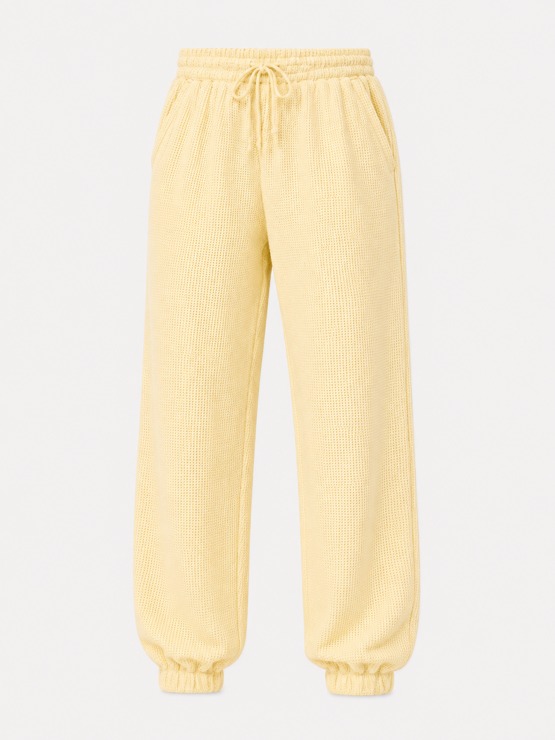 Waffle Knit Breathable Lounge Pant - Buttermilk Yellow