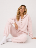 Waffle Knit Breathable Pullover - Light Pink