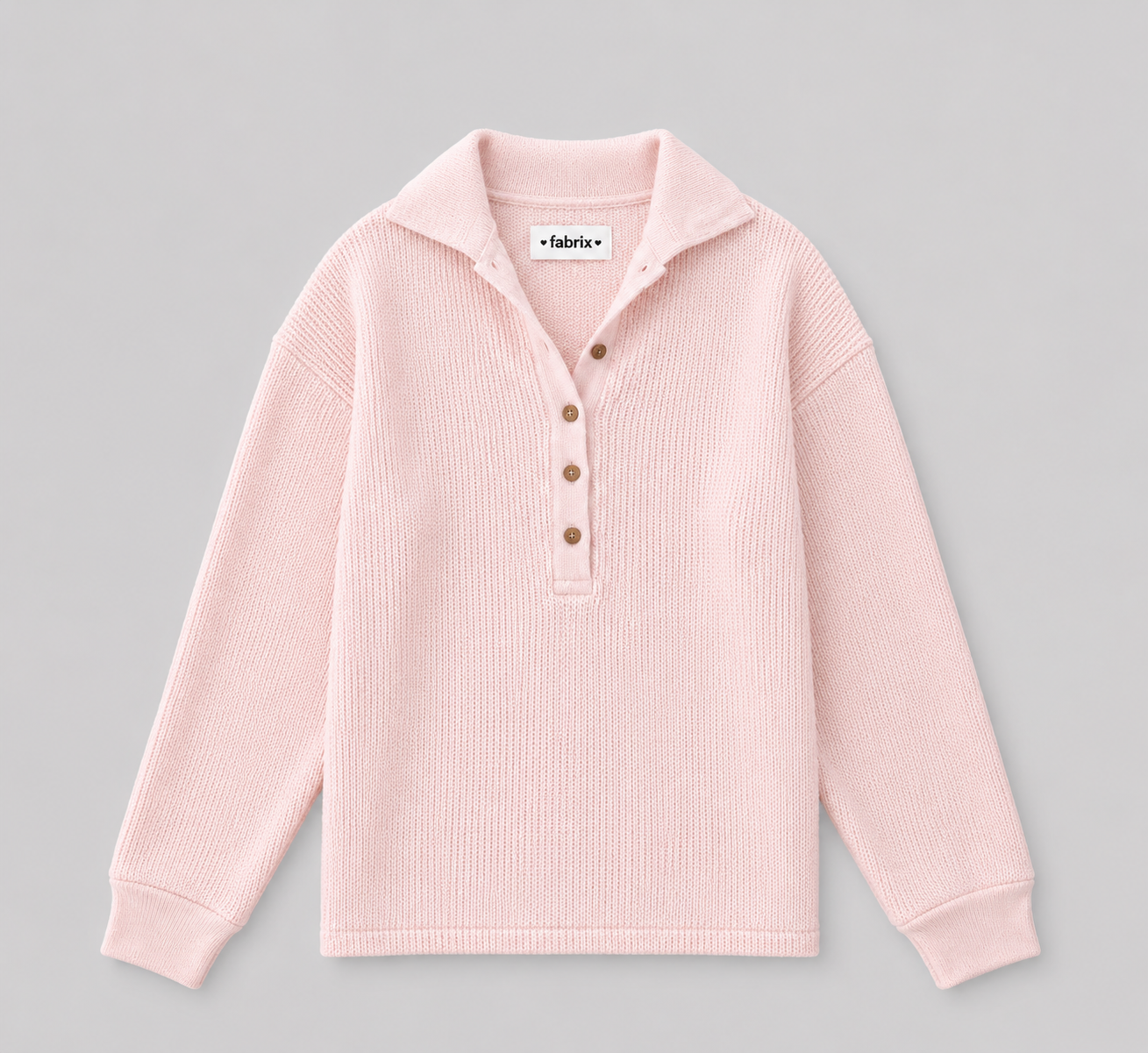 Waffle Knit Breathable Pullover - Light Pink