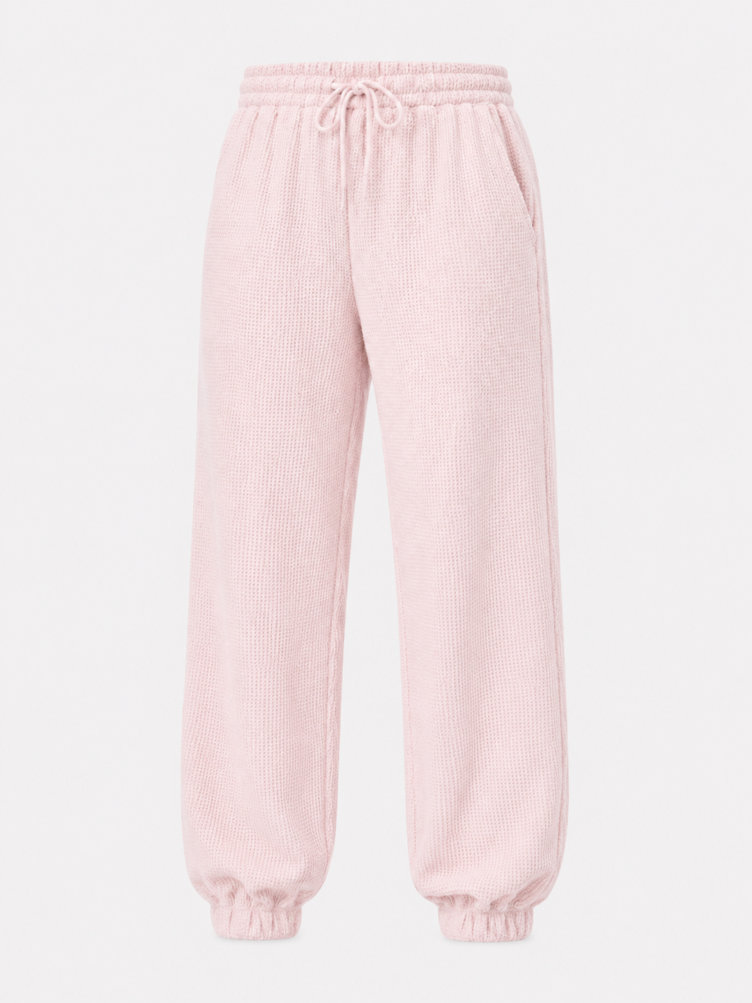Waffle Knit Breathable Lounge Pant - Light Pink